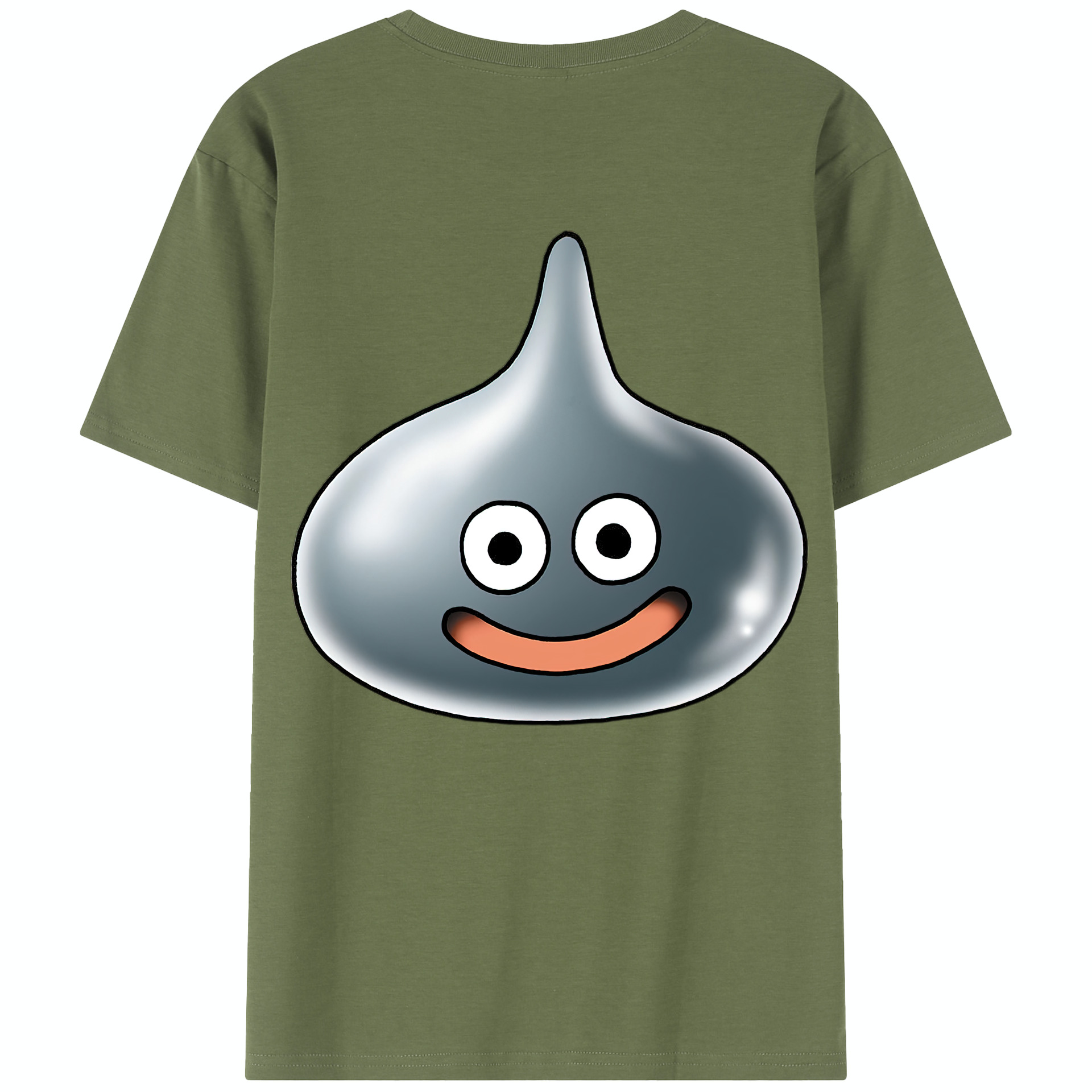（画像用） ドラゴンクエスト Doragon Kuesuto Dragon Quest 綿100％半袖Tシャツ（背面プリント）